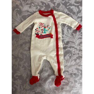 NEW Disney Store Mickey Mouse My 1st Christmas Sleeper Baby Holiday 0-3 months